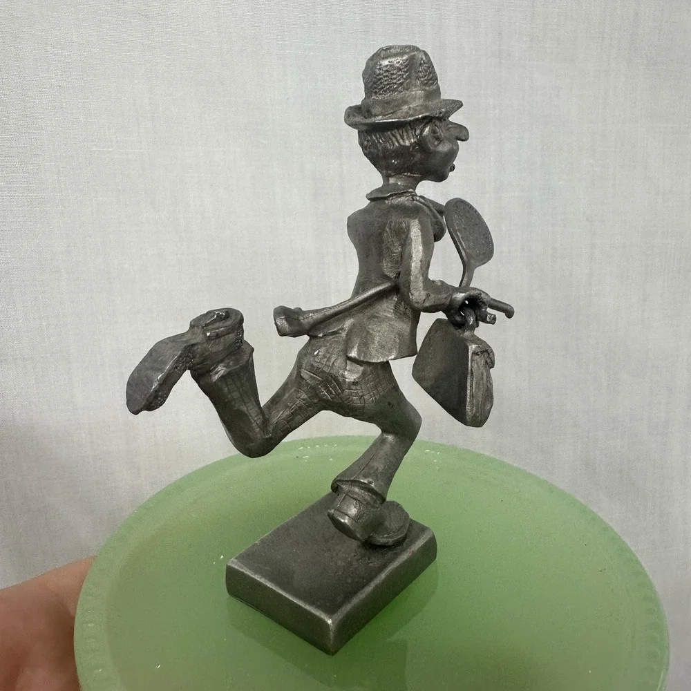 Vintage Pewter P. Davis Running Business Man Ready for Golf & Tennis‎ 1977